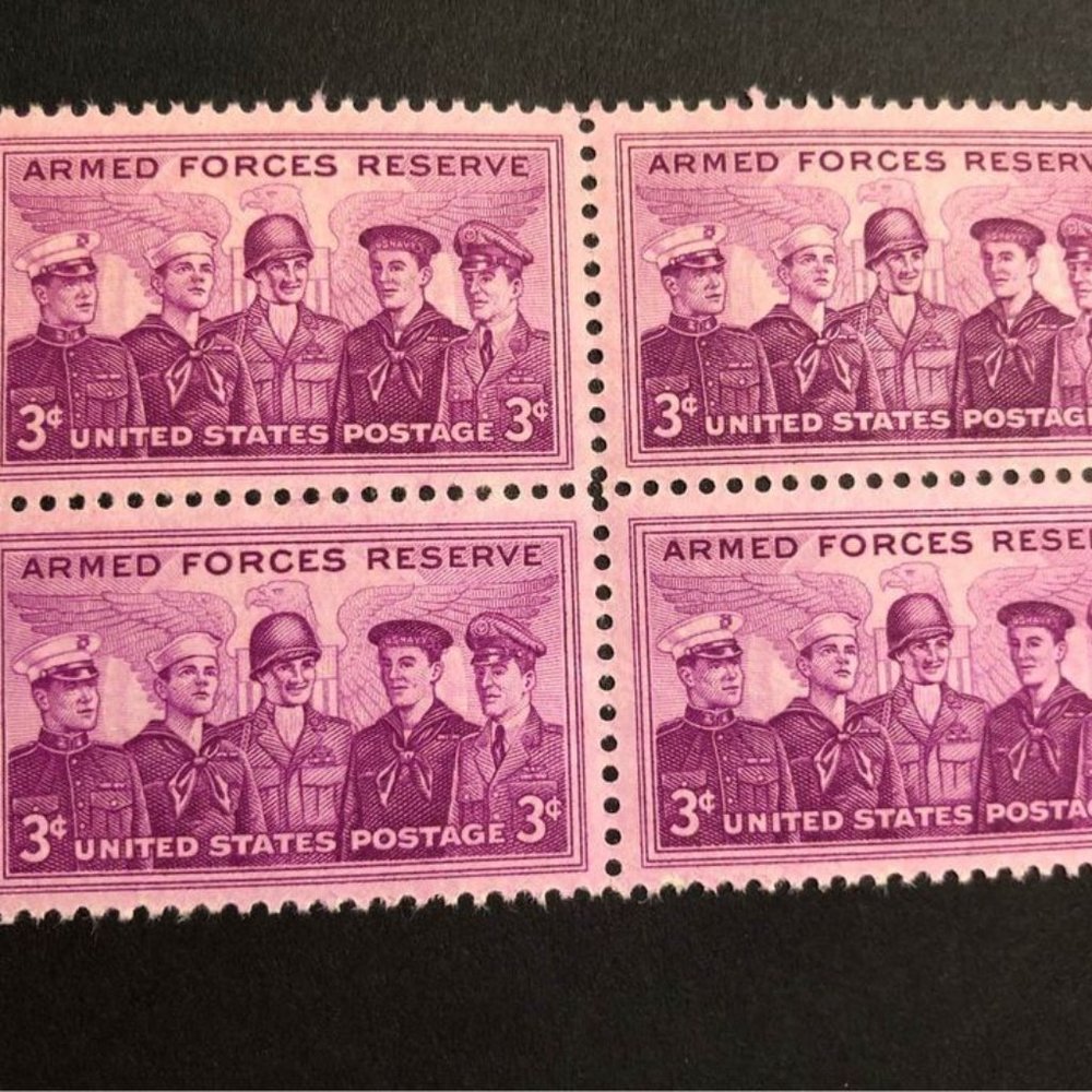 1955 US Armed Forces 4x6 Framed Stamp Art Army Vintage USA #FR1067.